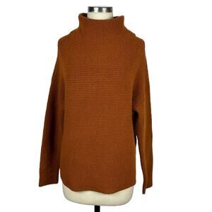 MADEWELL Southfield Mock Neck Sweater Vibrant Brown Women's Size Medium Boho